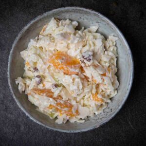 Witte kool perzik salade